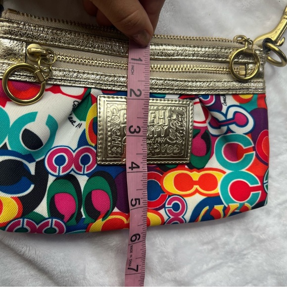 Coach Poppy Multicolor Wristlet with Gold Details - Picture 7 of 7